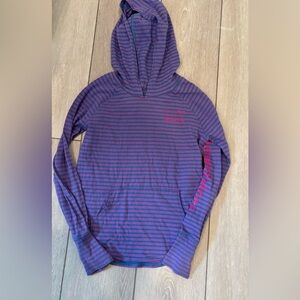 Vineyard Vines Purple Striped Hooded Long Sleeve Tee 7/8